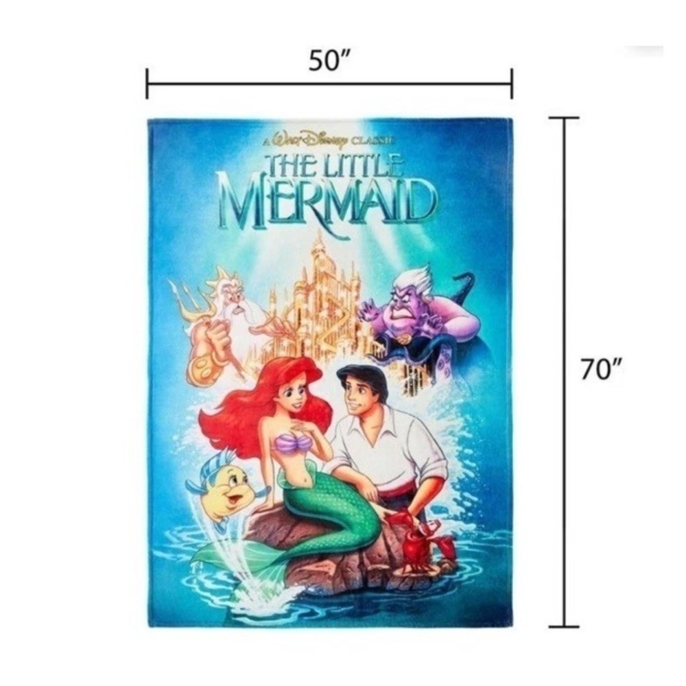 Disney The Little Mermaid Classic VHS Boxed Silk Touch Throw Blanket 50" × 70" - Picture 7 of 8